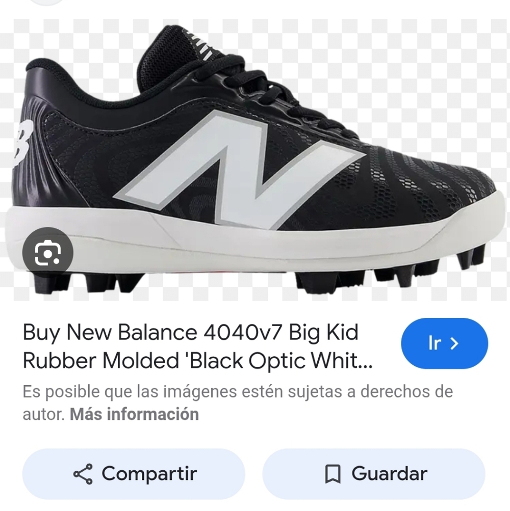 New Balance Kids' Black and White Sneakers